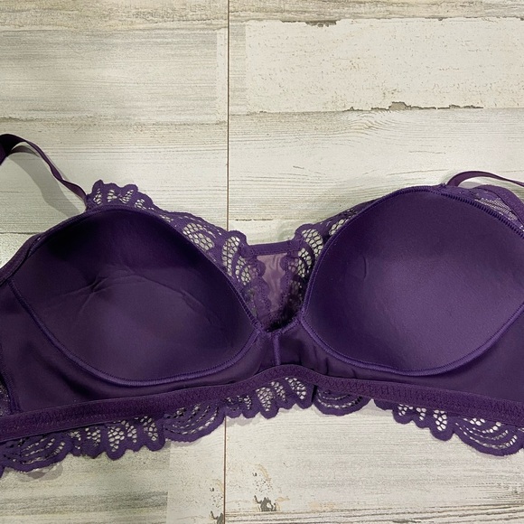 Bali Purple Lace Padded Wireless Bra Large - Picture 5 of 6